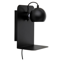 FRANDSEN - Nástěnná lampa Ball s USB, matná černá