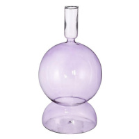 Váza skleněná baňka NISA na 1 květ purpurová 25cm