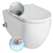 Isvea INFINITY CLEANWASH závěsná WC mísa 36,5 x 35 x 53 cm Rimless integrovaná baterie a bidet. 