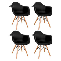 Konsimo Sp. z o.o. Sp. k. SADA 4x Jídelní židle NEREA 81x61 cm černá/buk