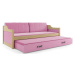 BMS Dětská postel s přistýlkou DAWID | borovice 90 x 200 cm Barva: Růžová