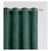Dekorační vzorovaný velvet závěs s kroužky LEAF tmavě zelená 140x250 cm (cena za 1 kus) MyBestHo