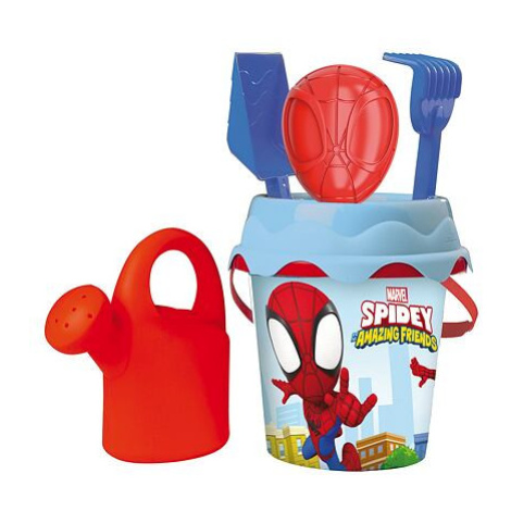 Kyblíček Spidey s konvičkou a přísl., střední SMOBY