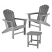 tectake 404653 2 zahradní židle janis se stolem - světle šedá - světle šedá