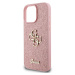 Zadní kryt Guess PU Fixed Glitter 4G Metal Logo pro Apple iPhone 16 Pro, růžová