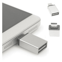 Adaptér WG USB na USB-C s OTG, stříbrná