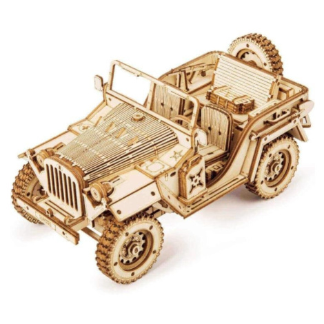 Puzzle 3D Vojenský džíp/369 dílků, dřevě ROBOTIME