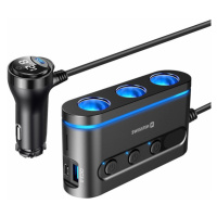 Roztrojka autozapalovače + 2x USB-C + 1x USB