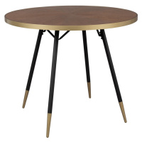 Kulatý jídelní stůl s deskou v dekoru ořechového dřeva ø 91 cm Denise – White Label