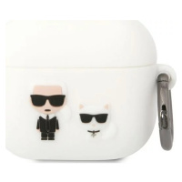 Pouzdro Karl Lagerfeld AirPods 3 cover white Silicone Karl & Choupette (KLACA3SILKCW)