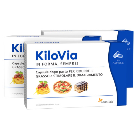 KiloVia 1+2 ZDARMA - kapsle na hubnutí. Stejné porce, polovina kalorií! 90 kapslí | Sensilab