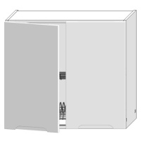 Kuchyňská skříňka Zoya W80su alu bílý puntík/bílá