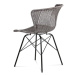 Jídelní židle kov černá / UMĚLÝ ratan šedý