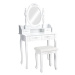 Kosmetický toaletní stolek Barok zrcadlo a stolička bílý