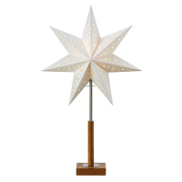 Markslöjd Hvězda Solvalla s dřevěnou základnou 55 cm bílá