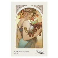 Obrazová reprodukce Fruit (1897), Alfons Mucha, 26.7 × 40 cm