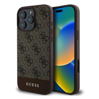 Guess PU 4G Stripe Zadní Kryt pro iPhone 16 Pro Brown