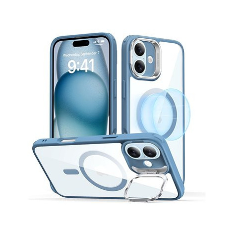 ESR Classic Hybrid Case with Stash Stand (HaloLock), Compatible with iPhone 16 Plus, Clear Blue