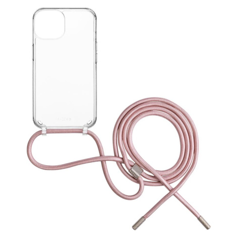 FIXED Pure Neck kryt s růžovou šňůrkou na krk Apple iPhone 15