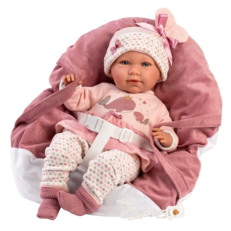 LLORENS - 74014 NEW BORN - realistická panenka miminko se zvuky a měkkým látkovým tělem - 42