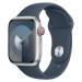 Apple Watch Series 9 Cellular 41mm Stříbrný hliník s bouřkově modrým sportovním řemínkem S/M Stř