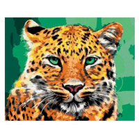 Leopard se zelenýma očima, 80×100 cm, bez rámu a bez vypnutí plátna