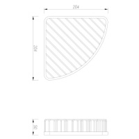 OMNIRES UNI košík do sprchy narożny, 20 x 20 x 5 cm černá mat /BLM/ UN10330BL