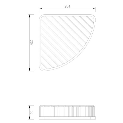 OMNIRES UNI košík do sprchy narożny, 20 x 20 x 5 cm černá mat /BLM/ UN10330BL