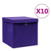 Shumee Úložné boxy s víky 10 ks 28 × 28 × 28 cm fialové