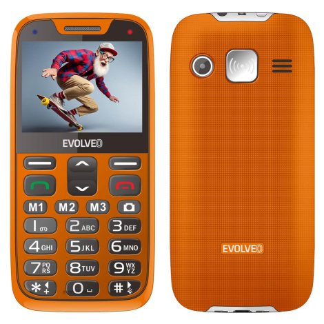 EVOLVEO EasyPhone XR, mobilní telefon pro seniory s nabíjecím stojánkem, oranžový