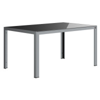 LIVARNO home Hliníkový stůl se skleněnou deskou Houston, šedá (hliník#obdélníkový#zahradní stůl#