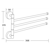 MEXEN Trojitý držák ručníků, otočný, chrom 7039243-00