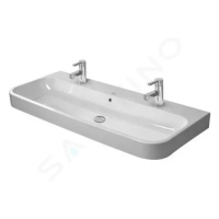 DURAVIT Happy D.2 Dvojumyvadlo 1200x505 mm, s přepadem, 2 otvory pro baterie, bílá 2318120024