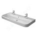 DURAVIT Happy D.2 Dvojumyvadlo 1200x505 mm, s přepadem, 2 otvory pro baterie, bílá 2318120024