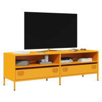 vidaXL TV skříňka hořčicově žlutá 135 x 39 x 43,5 cm ocel