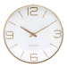 SEGNALE Nástěnné hodiny se zlatými číslicemi 30 cm bílá KO-837362070bila