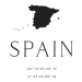 Mapa Spain map and coordinates, Blursbyai, 26.7x40 cm