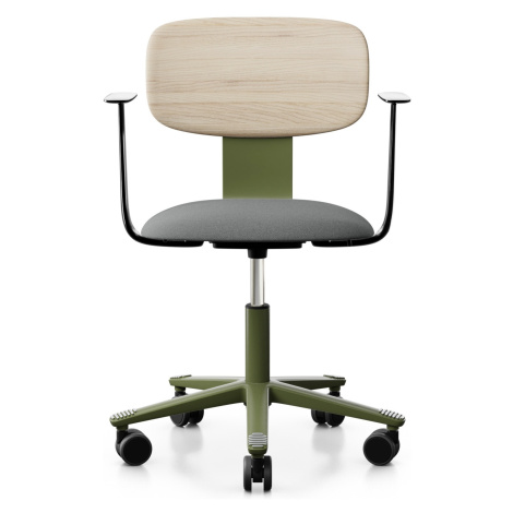 HÅG - Židle TION - dřevěná s čalouněným sedákem a područkami HAG