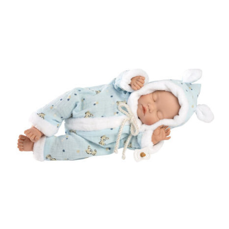 Llorens  LITTLE BABY - spící realistická panenka miminko s měkkým látkovým tělem - 32 cm