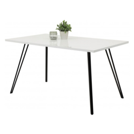 Jídelní stůl Jennifer 140x80 cm, bílý lesk Asko
