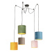 Závěsná lampa s 5 barevnými sametovými odstíny 20 cm - Cava