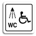 Accept Piktogram "sprcha, WC invalidé" (80 × 80 mm) (bílá tabulka - černý tisk)