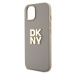 Zaní kryt DKNY PU Leather Stack Logo Wrist Strap pro Apple iPhone 13, béžová