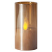 Oranžová LED vosková svíčka ve skle Star Trading M-Twinkle, výška 10 cm
