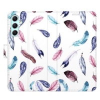 iSaprio flip pouzdro Colorful Feathers pro Samsung Galaxy A34 5G