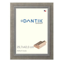 DANTIK rámeček 29,7 × 42, AMALFI šedý plexi čiré