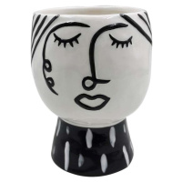 Černo-bílá porcelánová váza Mauro Ferretti Pot Face