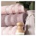Bavlněný froté ručník s bordurou LUXURY 50x90 cm, růžová pudrová, 500 gr Mybesthome