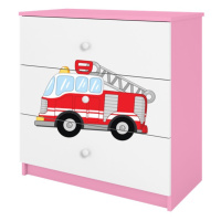 Kocot kids Komoda Babydreams 80 cm hasiči růžová