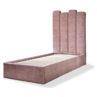 Růžová čalouněná jednolůžková postel s úložným prostorem s roštem 90x200 cm Dreamy Aurora – Miuf